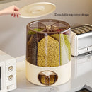 Axyaa Rotating Rice & Grain Storage with Measuring Cylinder and Sealed Lid
