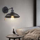 Axyaa Industrial Pot Lid Swing Arm Wall Lamp for Home and Hospitality Lighting