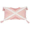 Bohemian Pink Geometric Tassel Throw Pillow Cover for Living Room Sofa by Axyaa