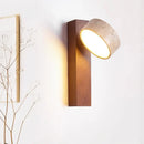 Axyaa Rotatable Wooden Bedroom Wall Lamp - Japanese Wabi Sabi Style