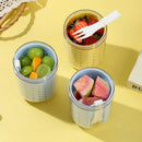 Axyaa Portable Dopamine Fruit Cup with Fork - Outdoor Leak-proof Double Layer Yogurt Cup