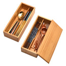 Axyaa Bamboo Cutlery Storage Box for Kitchen and Restaurant Use