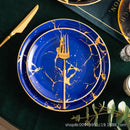 Axyaa Marble Plate Set for Western Cuisine Dining and Events