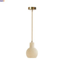 Axyaa White Marble Shade LED Pendant Light - Japanese Style Hanging Lamp