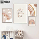 Axyaa Nursery Decor Wall Art Poster, Unicorn Cactus Canvas Print