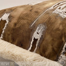 Axyaa Khaki Rice Coffee Linen Fringe Sofa Pillow Cushion