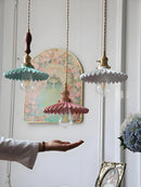 Axyaa Nordic Ceramic Pendant Light Brass Vintage Adjustable Hanging Light