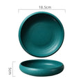 Axyaa 7" Retro Ceramic Ramen Soup Salad Dessert Bowl Plate Set