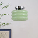Axyaa Modern Creamy Glass Iron LED Ceiling Lamp for Aisle and Balcony Lighting
