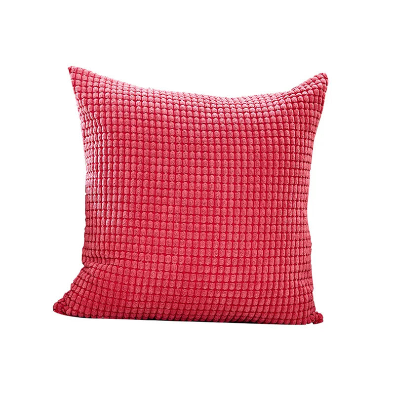 Axyaa Velvet Corduroy Pillow Cover 45x45cm: Super-Soft Striped Sofa Cushion for Romantic Home Decor