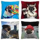 Axyaa Influencer Pug Cushion Cover - Funny Dog Home Decor Pillow Case