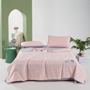 Axyaa Solid Color Tencel Cool Silk Washable Quilt Double Bed Four-Piece Set