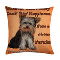 Axyaa Cartoon Dog Linen Cushion Cover for Office Furniture and Sofa Decor