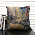 Axyaa Fairy Tale World Oil Painting Cushion Cover for Living Room Sofa
