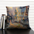 Axyaa Fairy Tale World Oil Painting Cushion Cover for Living Room Sofa