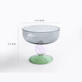 Axyaa Colourful Ice Cream Cup Set - Ball Stemmed Glass Dessert Salad Bowl