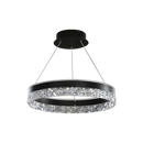 Axyaa LED Crystal Pendant with Black & White Ring Design for Modern Minimalist Home Lighting