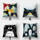 Watercolor Cat Pillowcase by Axyaa - 45cmX45cm Square Sofa Pillow - Loving Cat Design