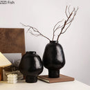 Axyaa Ceramic Vase with Artificial Flowers Desk Decoration Aesthetic Floral Vases