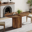 Axyaa Rustic Oval Dining Table, Wood Kitchen Table for 4-6 People