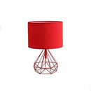Axyaa Geometric Diamond Design Desk Lamp Black White Gold Retro Cloth Shade Table Lamps