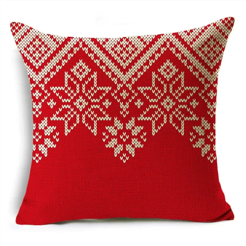 Axyaa Christmas Linen Pillowcase 45x45cm - Festive Home Decor & Gifts