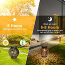 Solar LED Lantern Lights for Garden Decor by Axyaa - Waterproof Metal, Hanging Projection Lights