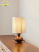 Axyaa Wooden Hemp Rope Table Lamp LED E27 Bedside Study Home Decor