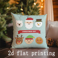 Axyaa Christmas Cartoon Pillow Covers for Sofa, Bedroom, Car - Rectangular Back Cushion