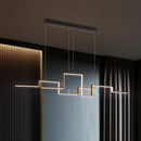 Axyaa Modern Aluminum LED Chandelier & Long Black Hanging Lamps for Dining Room