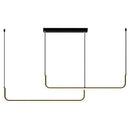 Axyaa Gold LED Strip Chandelier: Modern Hanging Pendant for Kitchen, Restaurant, or Indoor Lighting