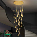 Axyaa Crystal Chandelier Stair Pendant Lamp Living Room Pendant Lights