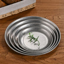 Axyaa Stainless Steel Industrial Cafe Tray - Retro Style Flat Barbecue Plate