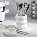 Axya Ceramic Chopsticks Barrel with Cutlery Organizer