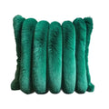 Axyaa Faux Fur Pillow Cover Solid Striped Soft Warm Reversible Beige Cream Green Black
