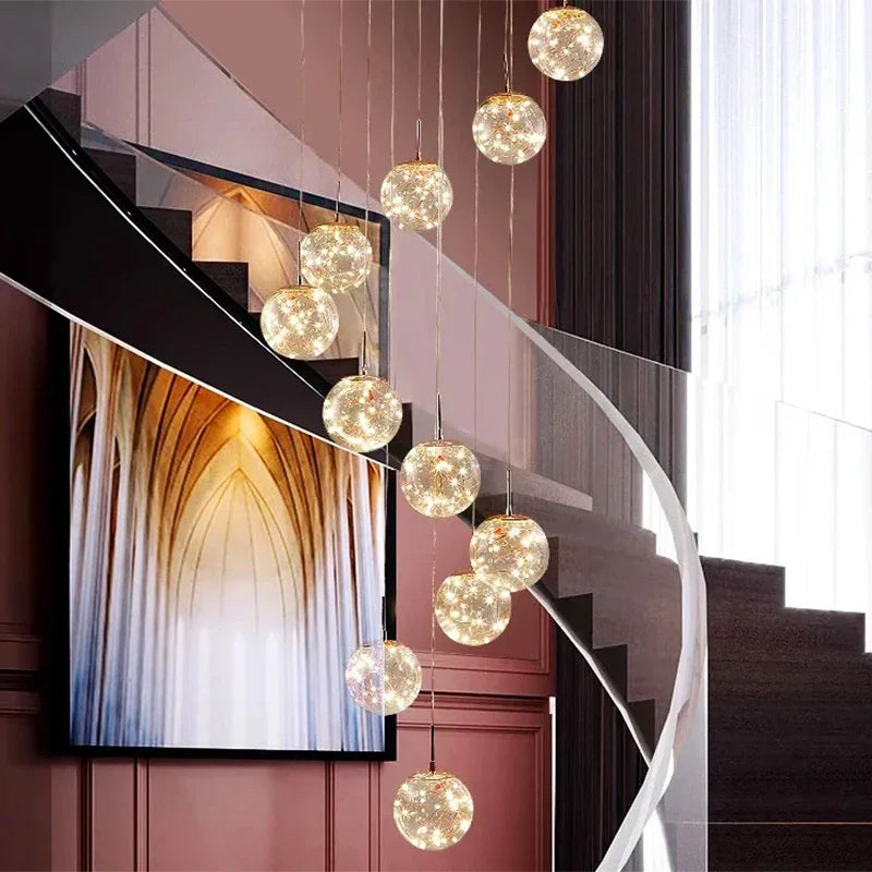 Axyaa Nordic Stair Chandelier Pendant Lights for Living, Bedroom, and Dining Room