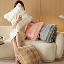 Axyaa Small Bubble Velvet Long Hair Pillow - Super Soft Double Sided Sofa Cushion