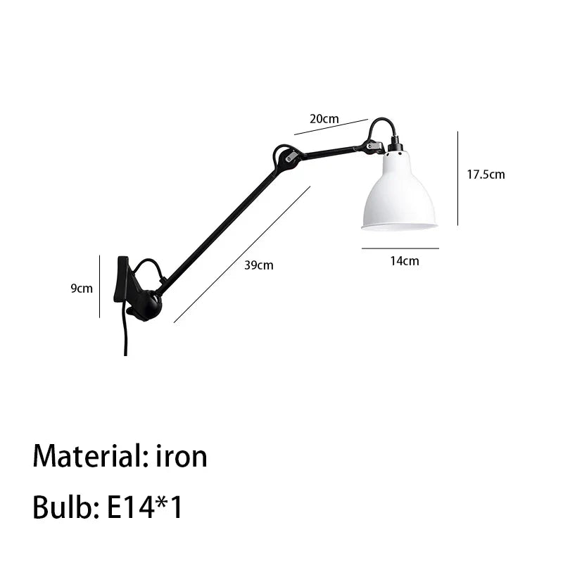 Axyaa Rotatable E14 Reading Wall Lamp for Bedroom Parlor Lighting