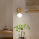 Axyaa Copper LED Wall Light Pull Chain Switch Modern Bedroom Mirror Lamp