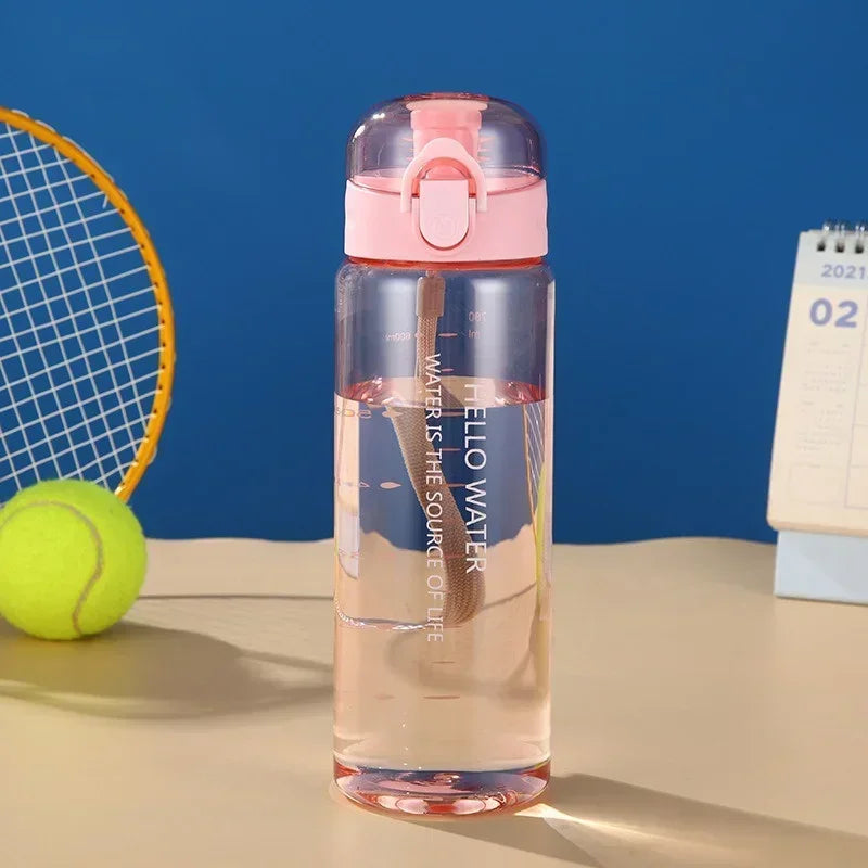 Axyaa Bounce Cover Sports Water Bottle - Leak Proof Plastic Drinking Cup - Portable and Durable