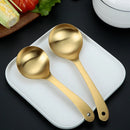 Axyaa Gold Rice Soup Spoon Ladle Long Handle - 304 Stainless Steel Kitchen Utensil