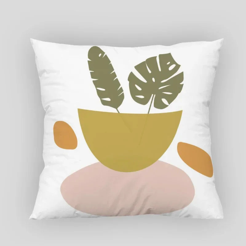 Nordic Fruit Leaf Pillowcase by Axyaa: Modern Abstract Art for Home Living