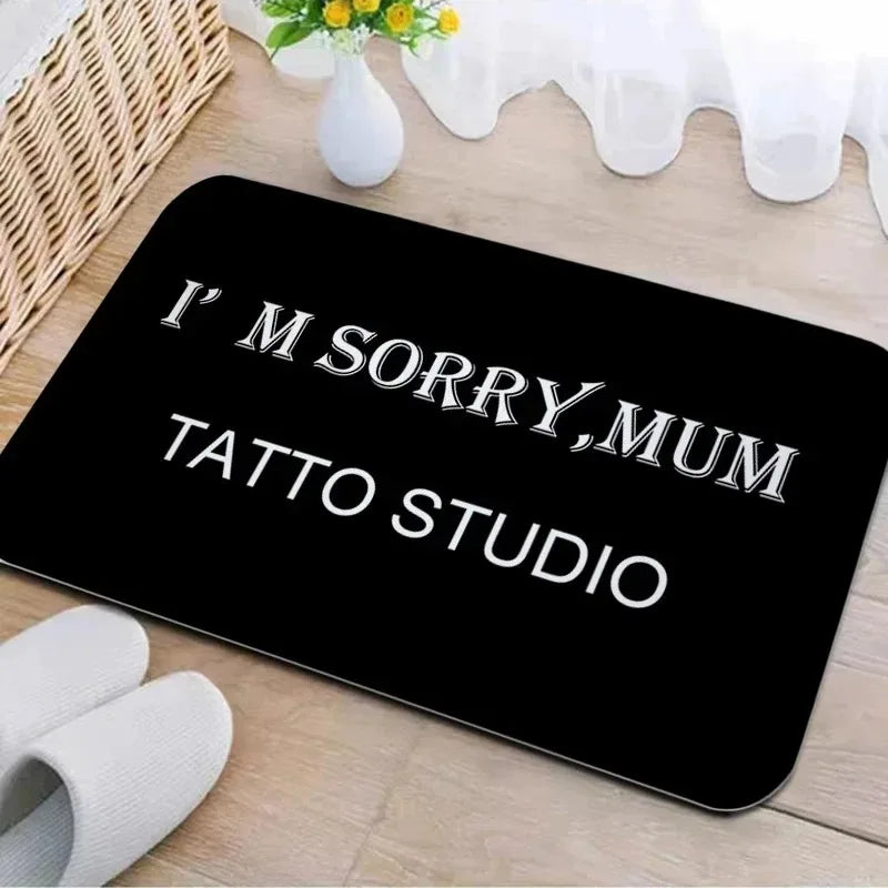 Axyaa Tattoo Shop Mat Indoor Welcome Door Mat Washable Non-Slip Absorbent Carpet