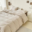 Axyaa Japan Style Plaid Queen Duvet Cover Set with Sheets & Pillowcases