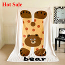 Axyaa Cartoon Animal Milk Fleece Flannel Blanket - Large Version