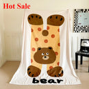 Axyaa Cartoon Animal Milk Fleece Flannel Blanket - Large Print Casual Nap Blanket