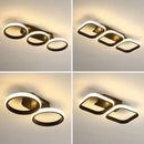 Axyaa Modern Ceiling Light for Indoor Decor, Black Round/Square LED Fixture