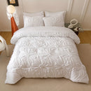 Axyaa Luxe Pleated Duvet Set with Ruffled Pillowcases - Soft, Breathable, Luxurious Bedding