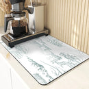 Axyaa Floral Silicone Coasters Set: Non-Slip Kitchen Mats, Flowers Pattern Diatomaceous Earth Placemat