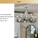Axyaa Crystal LED Chandelier: Elegant Black Glass E14 Candle Light for Home Decor